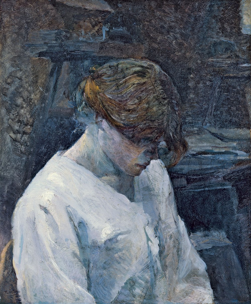 Lámina de Toulouse-Lautrec La rousse con marco negro mate para decoración de salones