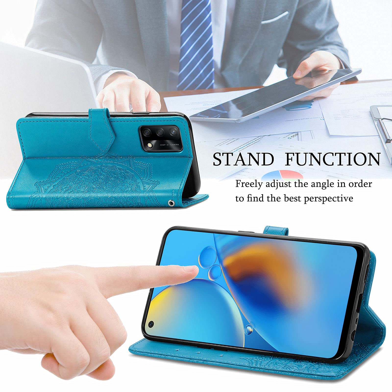 Fertuo Cover A Libro In Pelle Per Blackview A70 / A70 Pro - Custodia Portafoglio Con Porta Carte E Magnete, Rosa - 2