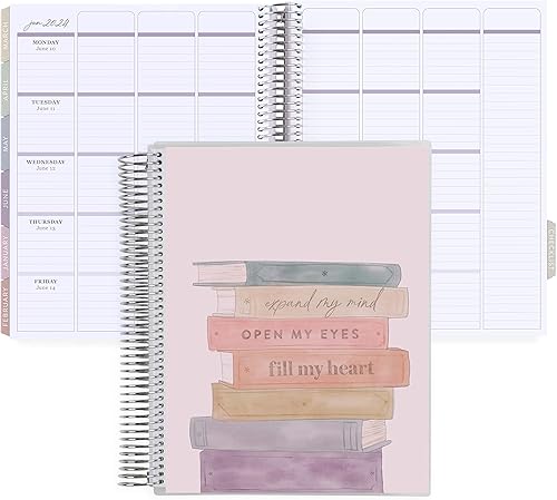 Planificador de lecciones para profesores en espiral de platino de 8.5 x 11 pulgadas (julio de 2023 a junio de 2024) Cubierta clásica de