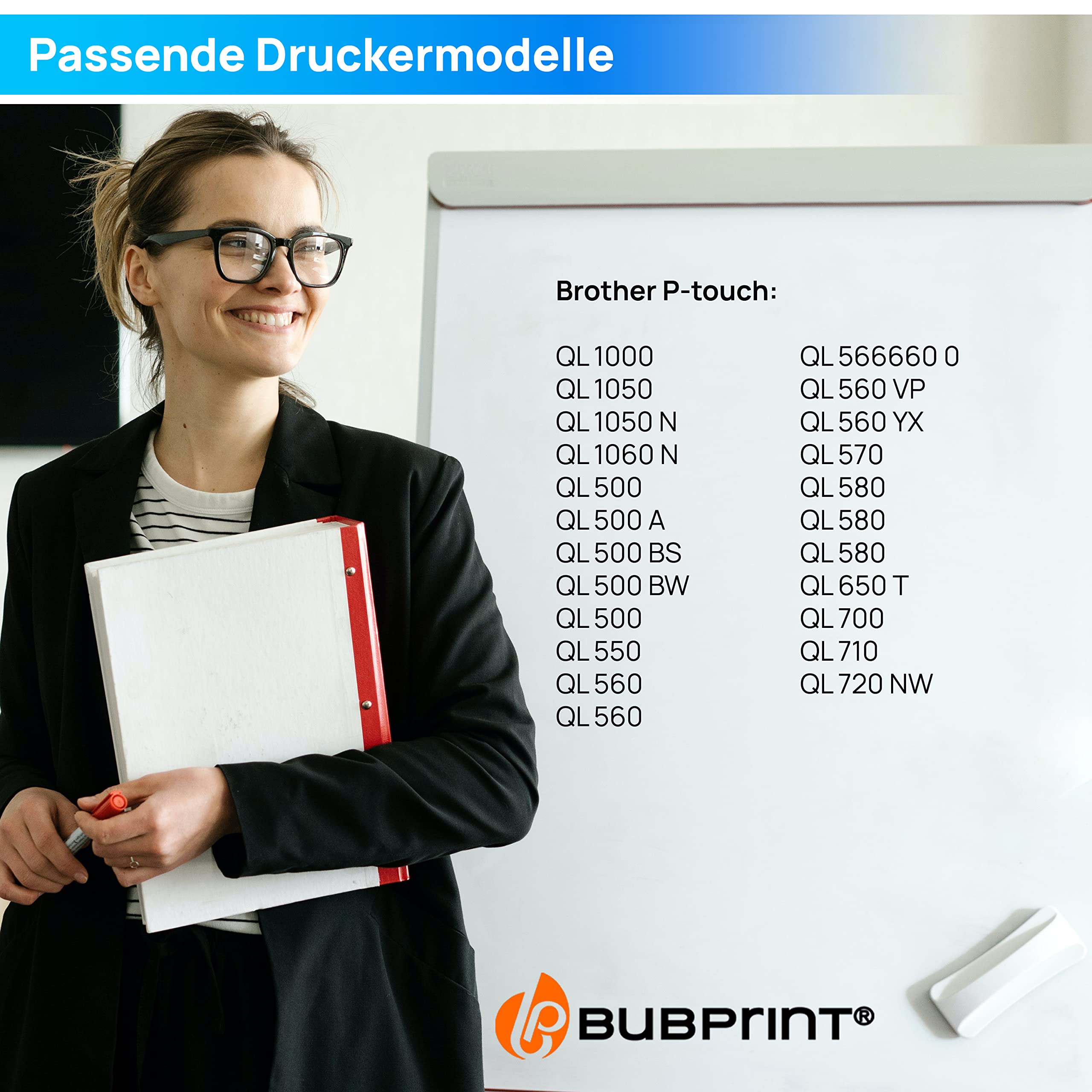 Bubprint 50 Etiketten kompatibel mit Brother DK-11201
