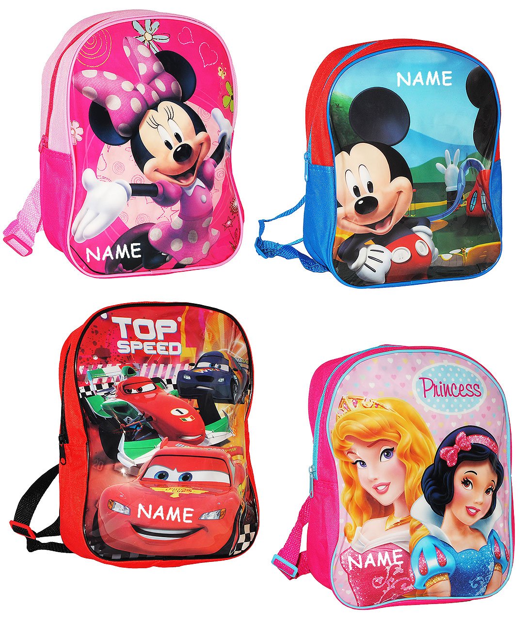 Kinderrucksack Minnie Maus – Wasserabweisend, Mit Glitzer, 32x26x15 Cm, Verstellbare Träger, Personalisierbar Mit Namen