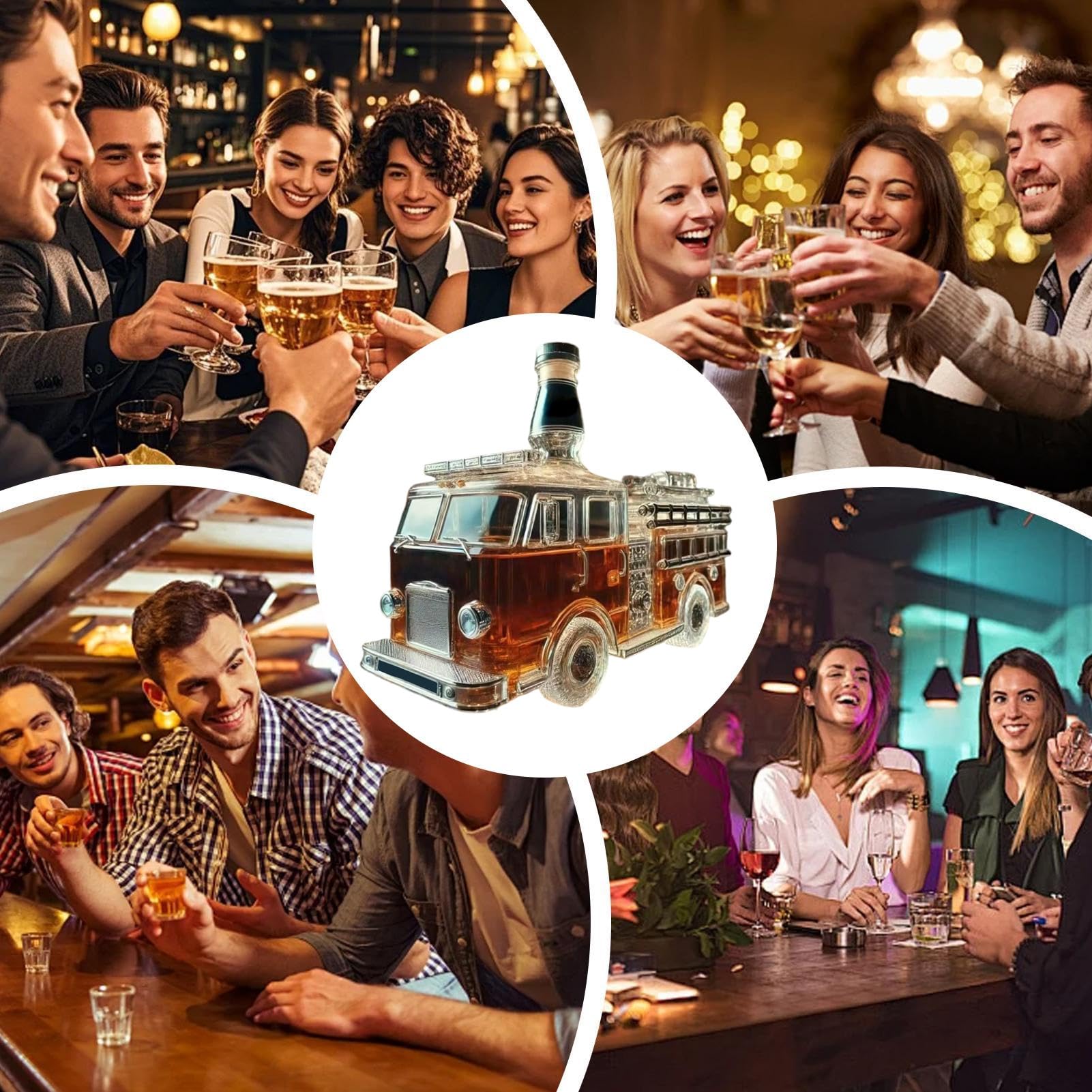 Butelki na wino – karafka do kieliszków do wina do ciężarówki, artystyczna rzeźba, dozownik alkoholu do wódki burbonowej, brandy, na napoje, do salonu, restauracji, baru, męża, na urodziny