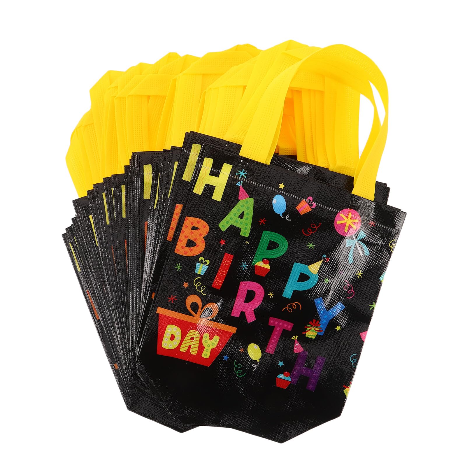 OFFSCH 30 Piezas Bolsas de Obsequio para Cumpleaños 30 Piezas de Tela No Tejida con Asas 32x19x8 Cm Bolsas para Dulces y Regalos de Fiesta Infantiles Reutilizables para Eventos y