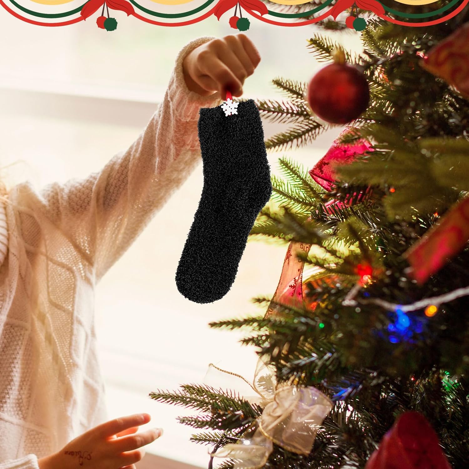 Taiyin 50 Pairs Bulk Fuzzy Socks Women Fluffy Winter Warm Slipper Sleeping Socks Plush Cozy Cute Soft Christmas Gifts - Image 2