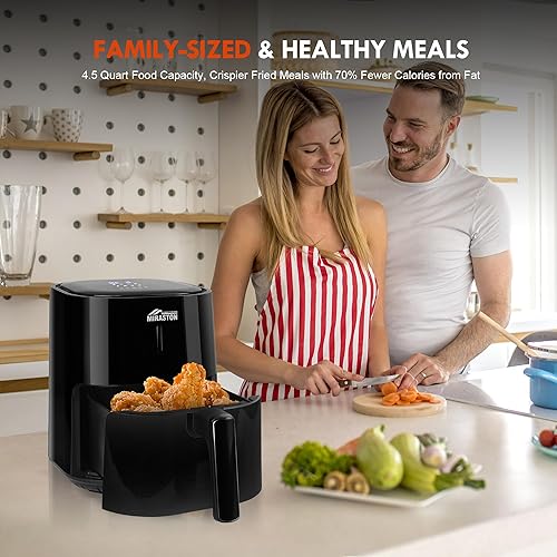 Miniatura 7 de Freidora de aire de 4.5 cuartos de galón, control táctil digital compacto, fácil de cocinar y recalentar, freidoras de aire de encimera para cocina,