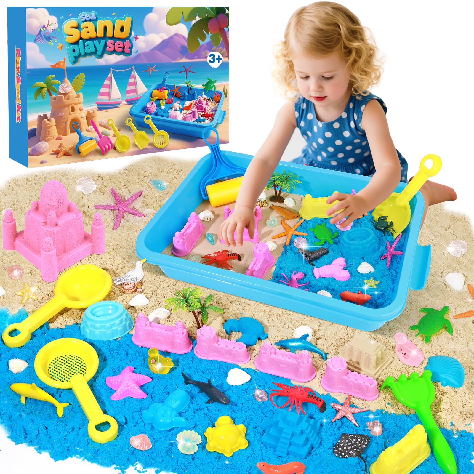 Plastik-Sensorikbecken Kinder-Sandtisch DIY Magischer Sand für Früherziehung Spi