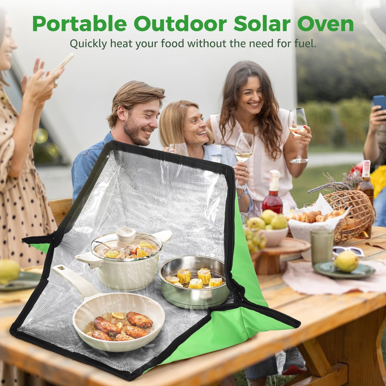 Fornello solare per riscaldamento, leggero, pieghevole, portatile, con custodia, ideale per viaggi, escursioni e campeggio