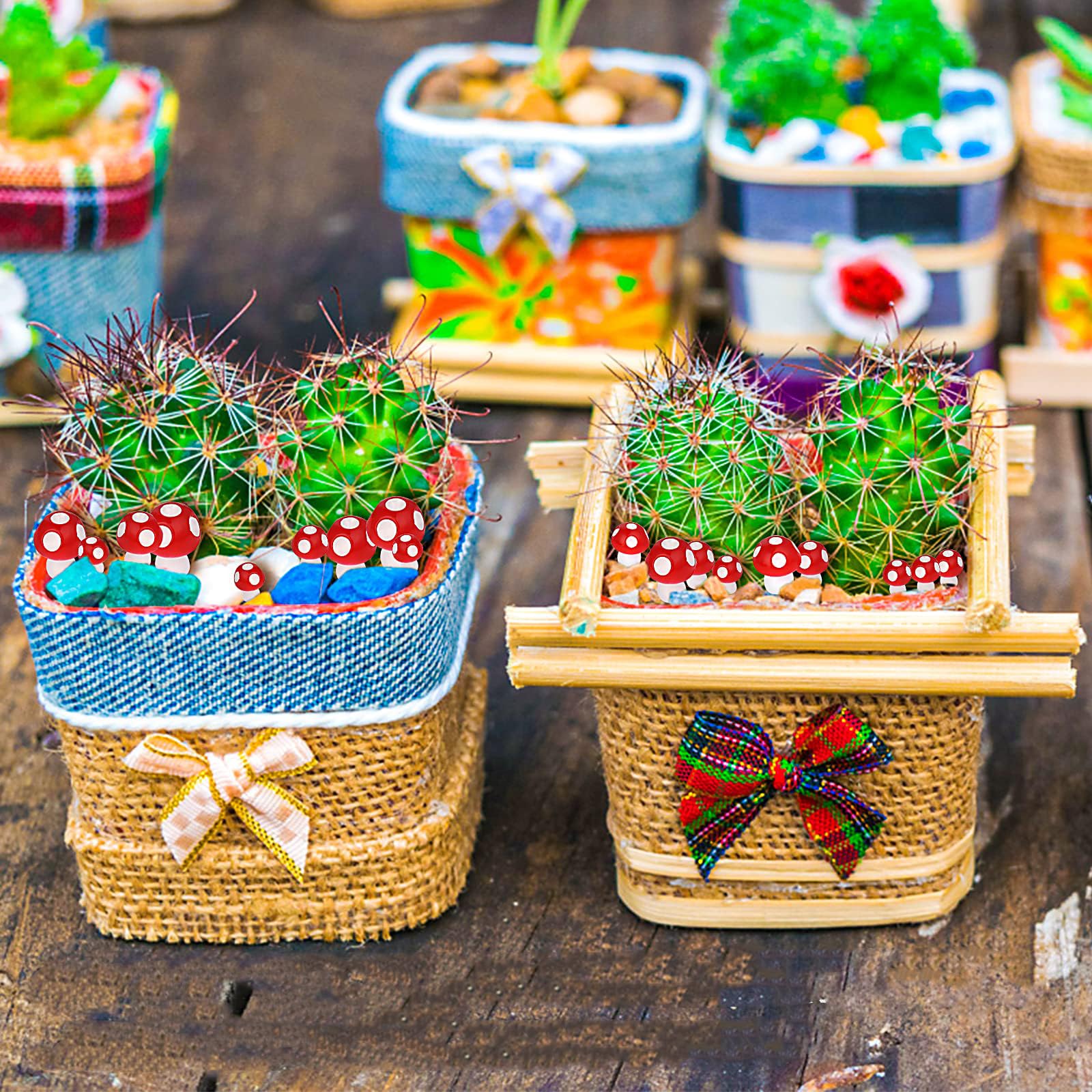 50 Mini Figurines Champignons En Résine - 3 Tailles - Pour Décoration Maison De Poupée, Terrarium, Jardin Féerique - DIY Et Bricolage