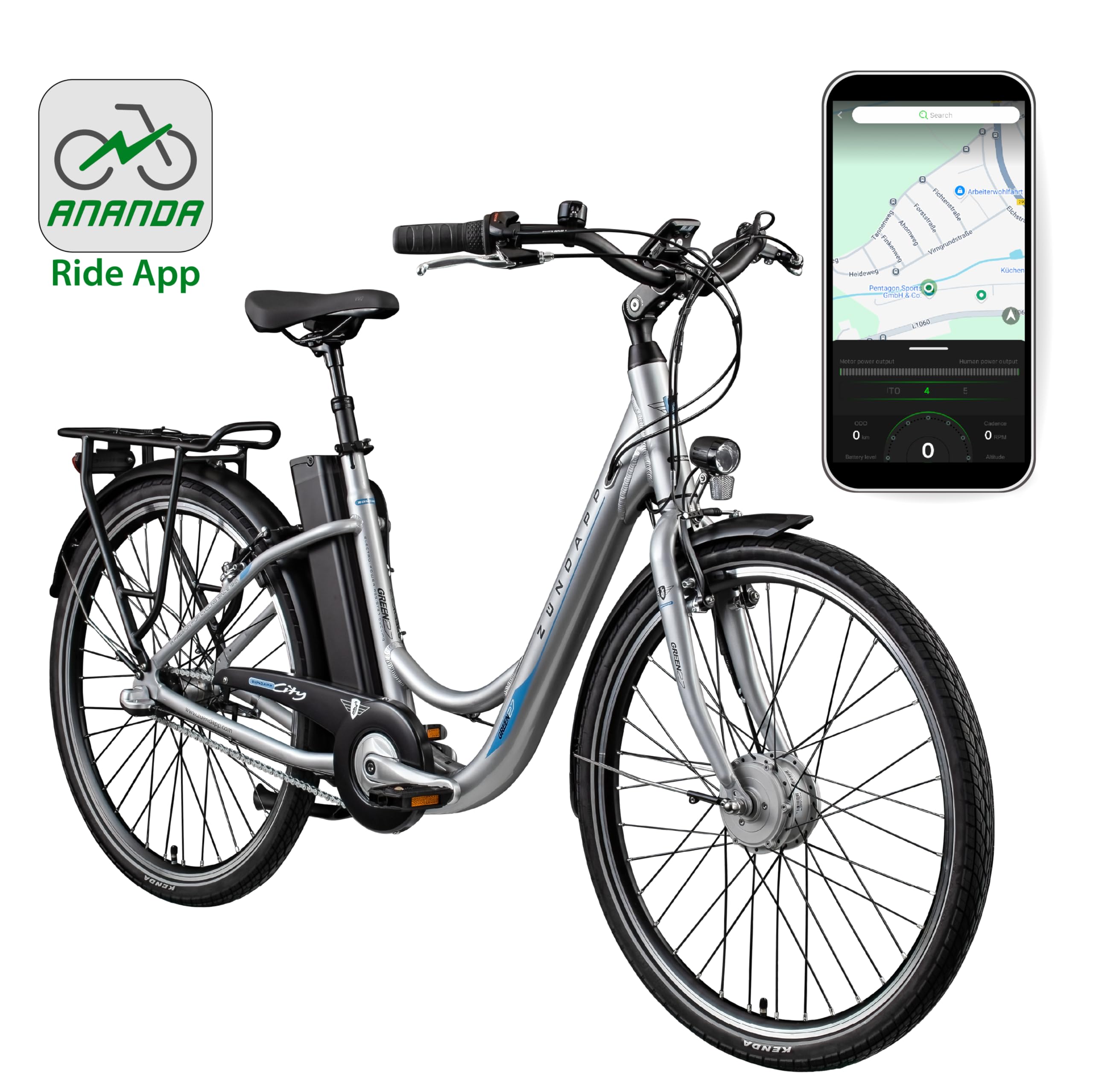 ZÜNDAPP E Bike 26 Zoll Fahrrad Damen Ebike 26 Zoll Green 2.7 Elektrofahrrad Pedelec Cityrad Hollandrad