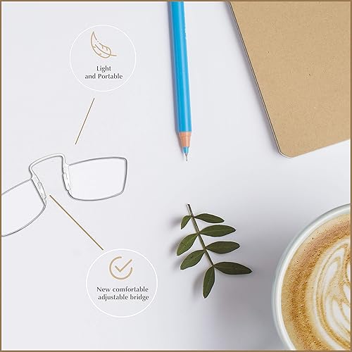 Miniatura 6 de Noble - Gafas de lectura pequeñas (paquete de 3)  Lectores sin montura con 3 portatarjetas de crédito y 1 funda para teléfono celular  Trucos con
