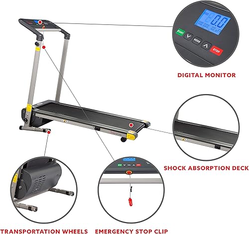 Miniatura 3 de Sunny Health  Fitness SF-T7632 - Cinta para correr plegable para ahorrar espacio con pantalla LCD