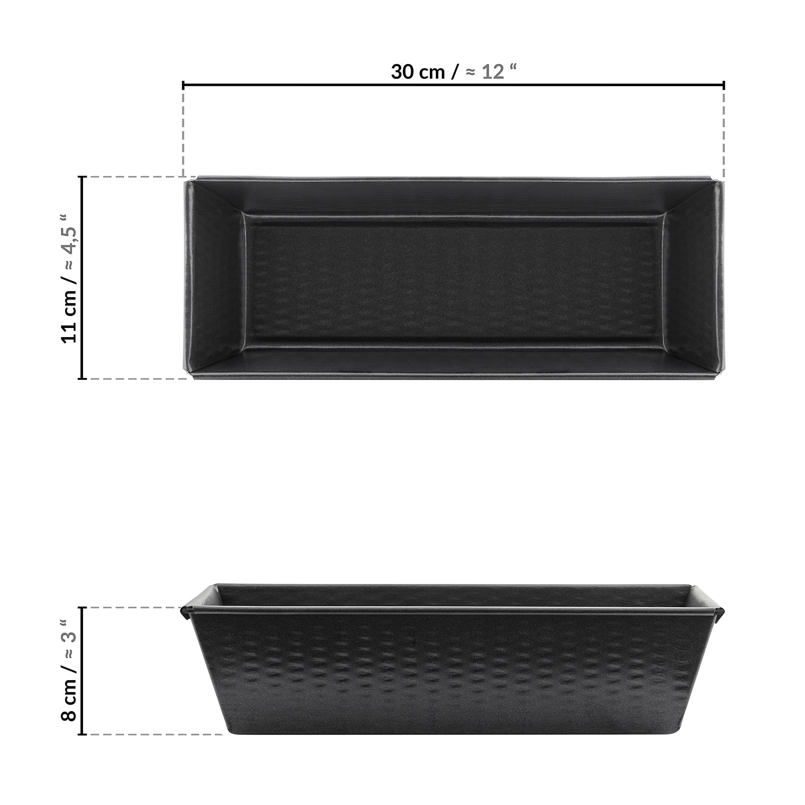 Grizzly Lot de 2 moules à pain antiadhésifs et résistants au levain 30 x 11,5 cm Moules rectangulaires pour pain et gâteau