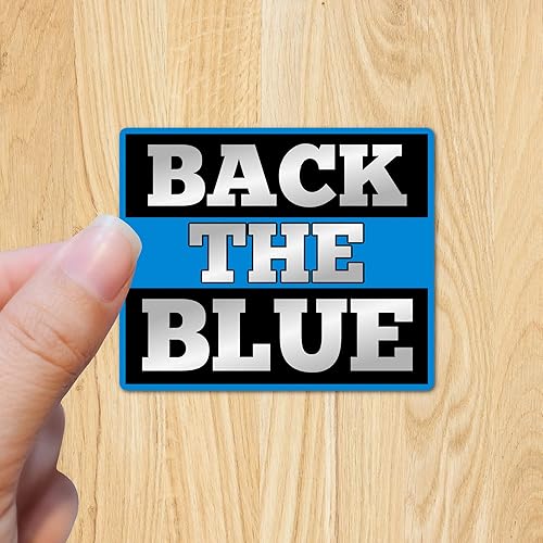 Miniatura 2 de 3" Back the Blue Police Cop Black Gray Gradient freedom laminated laptop sticker Squad