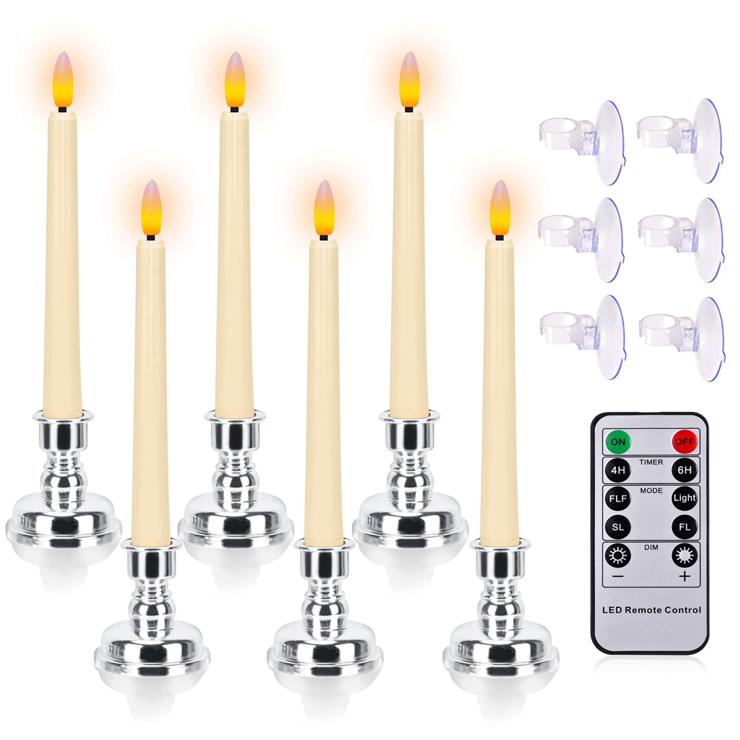 Buy Flameless LED Taper Candles with Warm White Lights, 8 Inch Battery