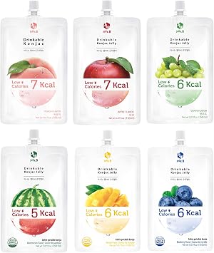 JELLY B Drinkable Konjac Jelly (10 Packs of 150ml) - 0 Gram Sugar, Only 5 kcal Each Packets (Watermelon)