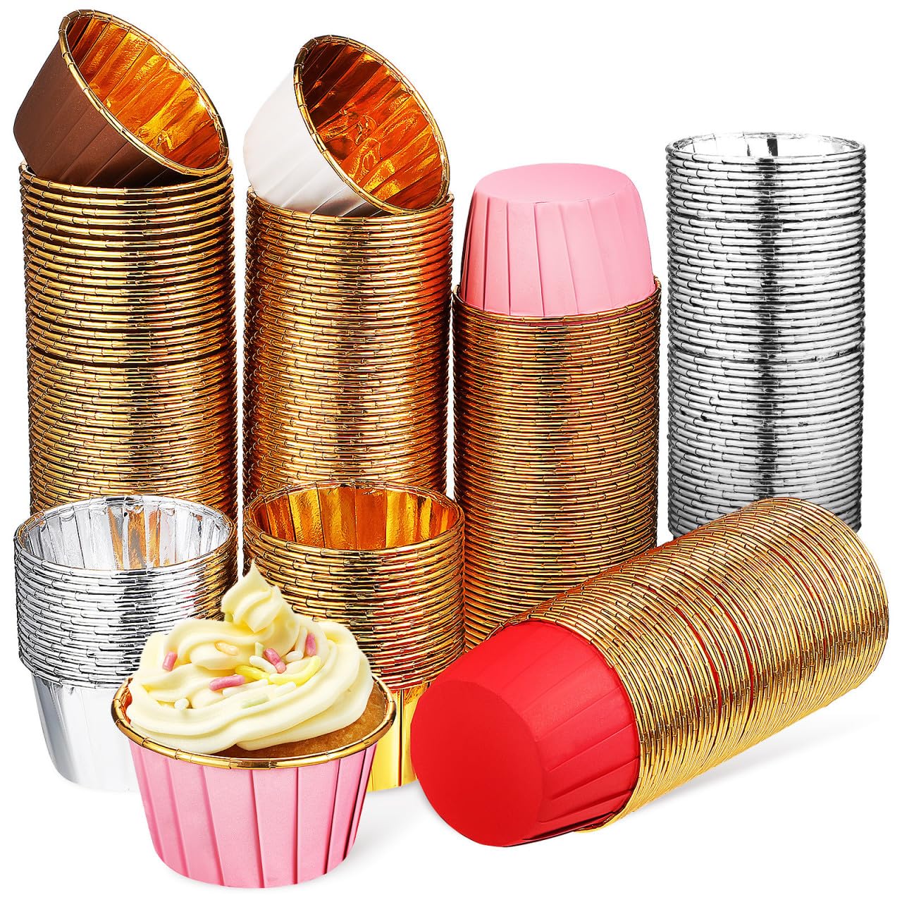 300 Piezas Capacillos para Cupcakes para Hornear Papel Compuesto