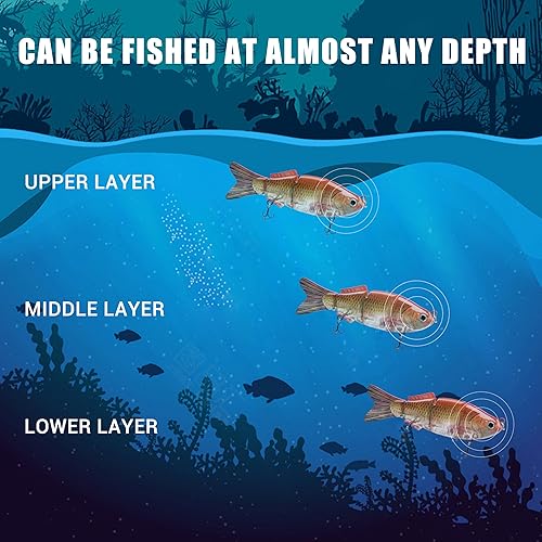 Miniatura 5 de TRUSCEND - Señuelos de pesca para agua dulce y salada, señuelo realista para trucha lubina, de hundimiento lento, regalos de pesca increíbles