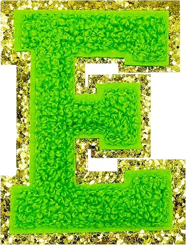 Miniatura 99 de Jongdari Letras termo-adhesivas de felpilla para ropa, parches de letras del alfabeto con brillantina para coser, con adhesivo planchado, 4