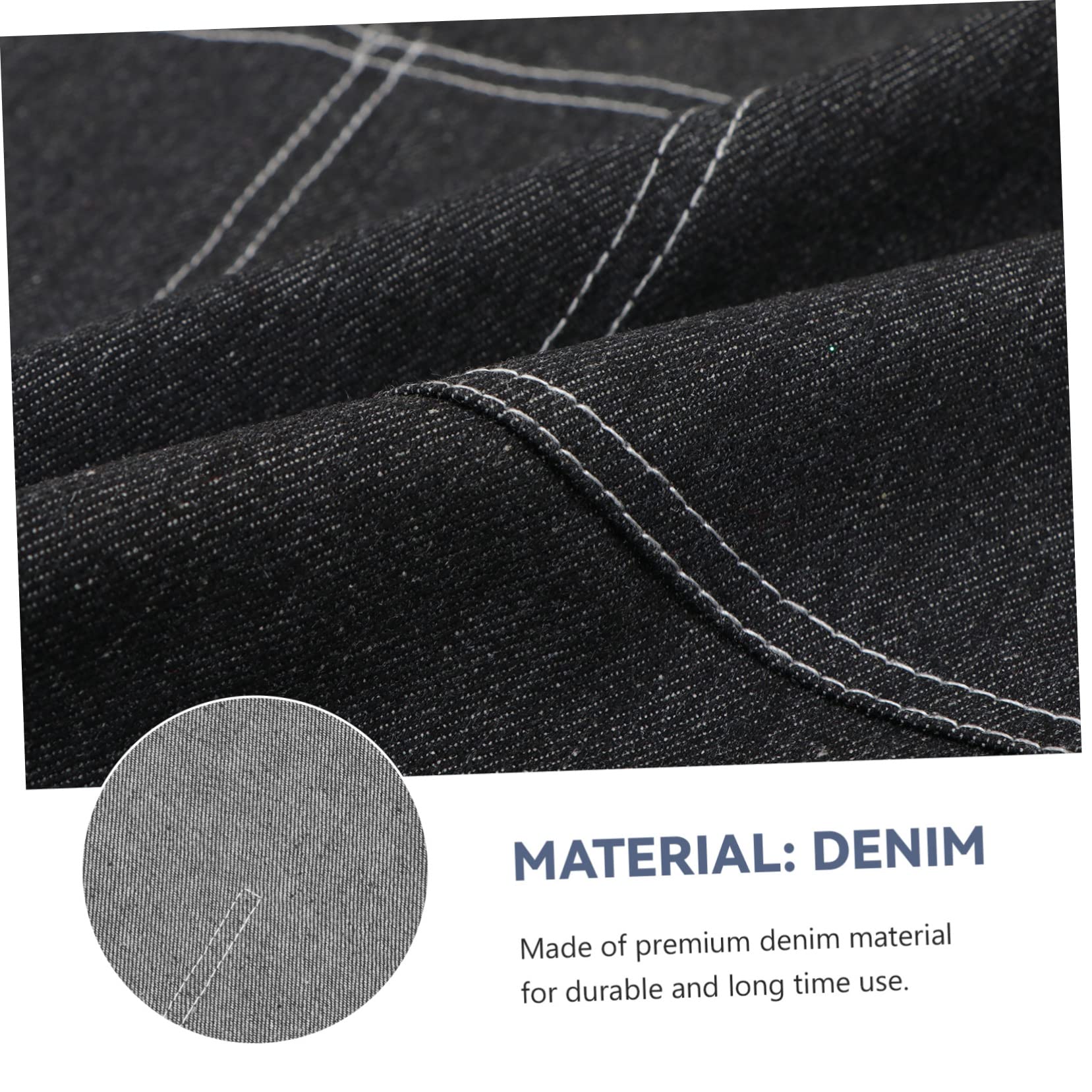 COLLBATH Denim Gardening Apron Pockets Multi-purpose Anti-oil Grease-resistant Cooking Apron for Bbq Artistic Painting