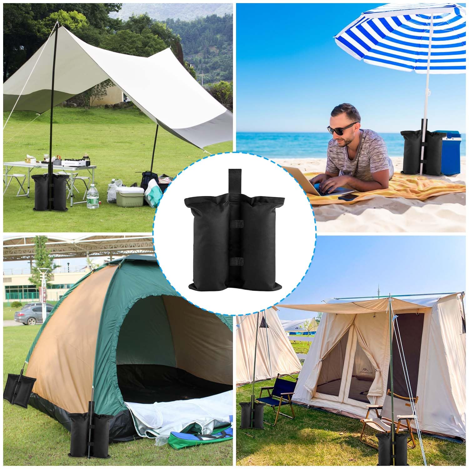 Sandsäcke für Pavillon, 4 Stücke Pavillon Gewichte, Sandsäcke zum Beschweren,Beschwerungssäcke für Markisen, Zelte, Sonnenschirme, Terrassen, Sonnenschirme Elektronik & Foto