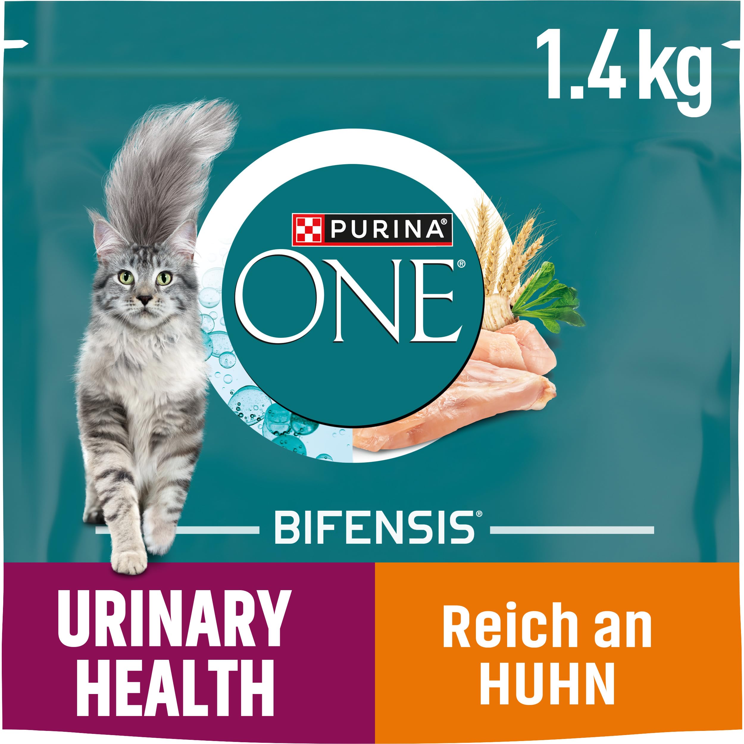 PURINA ONE BIFENSIS Urinary Care Katzenfutter trocken, reich an Huhn, 6er Pack (6 x 1,4kg)