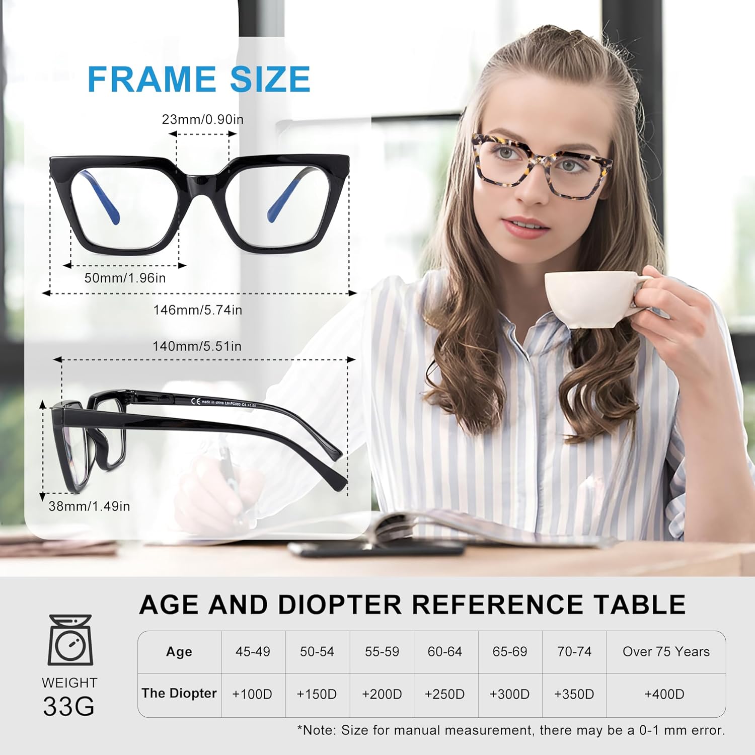 3 Pack Reading Glasses for Women Men Blue Light Blocking with Spring Hinge, Anti Eyestrain/Dryness/UV Eyeglasses, +2.0 - Image 7