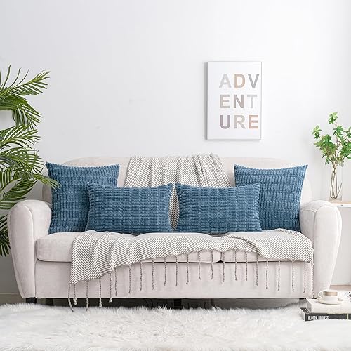 Miniatura 5 de HWY 50 Juego de 2 fundas de cojín decorativas de pana color rojo burdeos de 16 x 16 pulgadas para sofá, sala de estar, cama, fundas de cojín