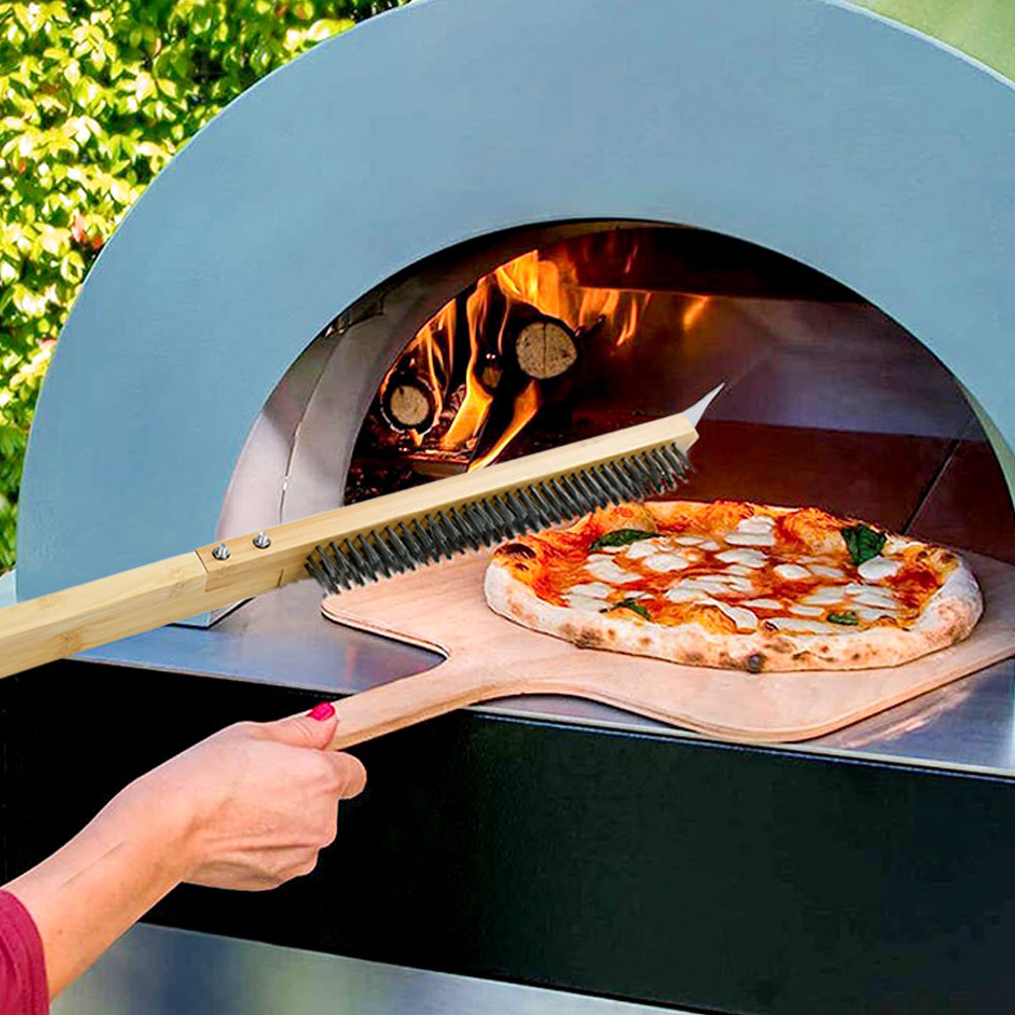 SYXLS Brosse De Nettoyage D Four à Pizza, Brosse De Four à Pizza Avec Grattoir En