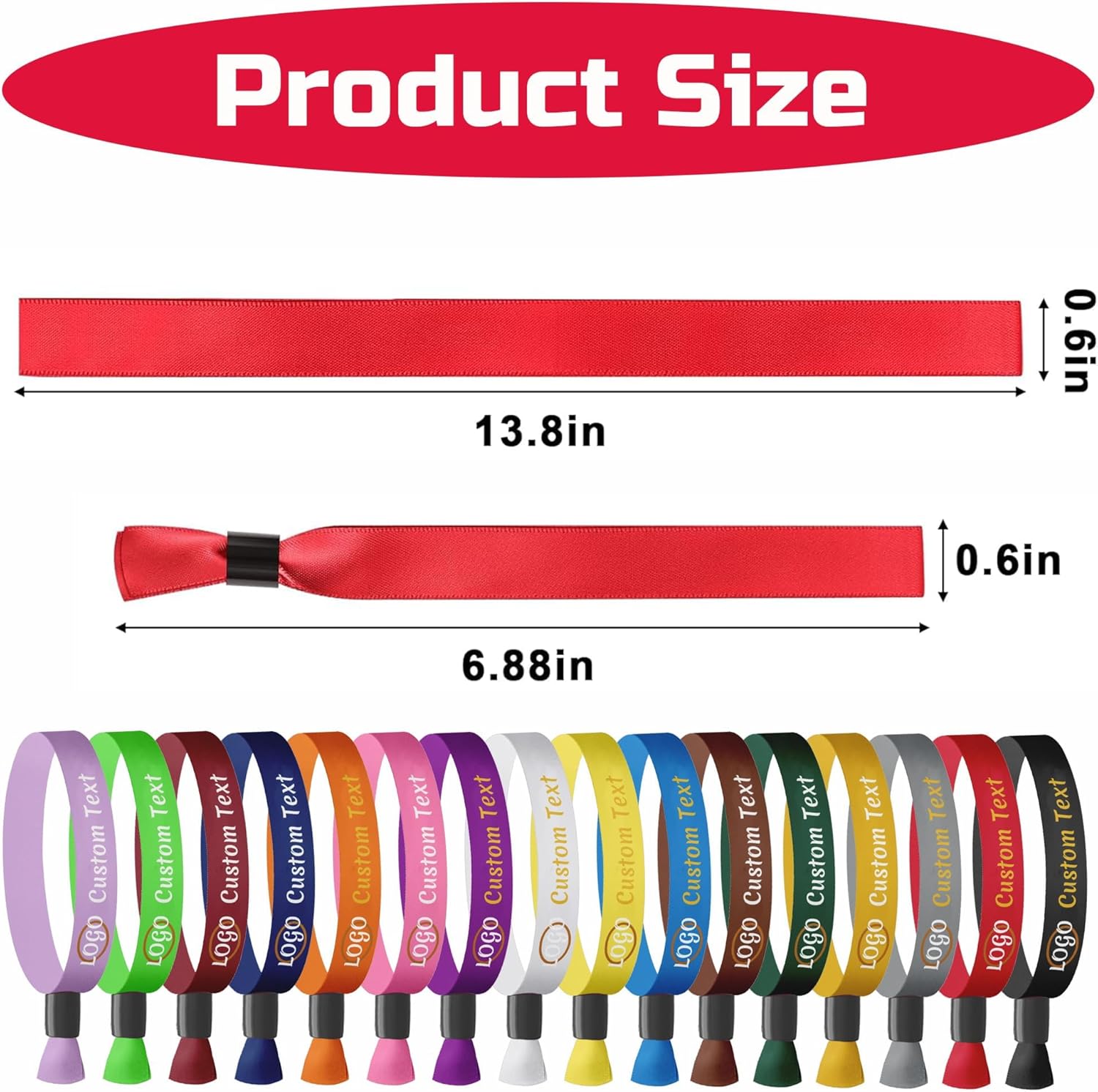 100/500/3000PCS Custom Cloth Event Wristbands Logo/Color/Text/Sign, Personalized Cloth Admission Identification Bracelet for Wedding Party Awareness Club Events - Image 4