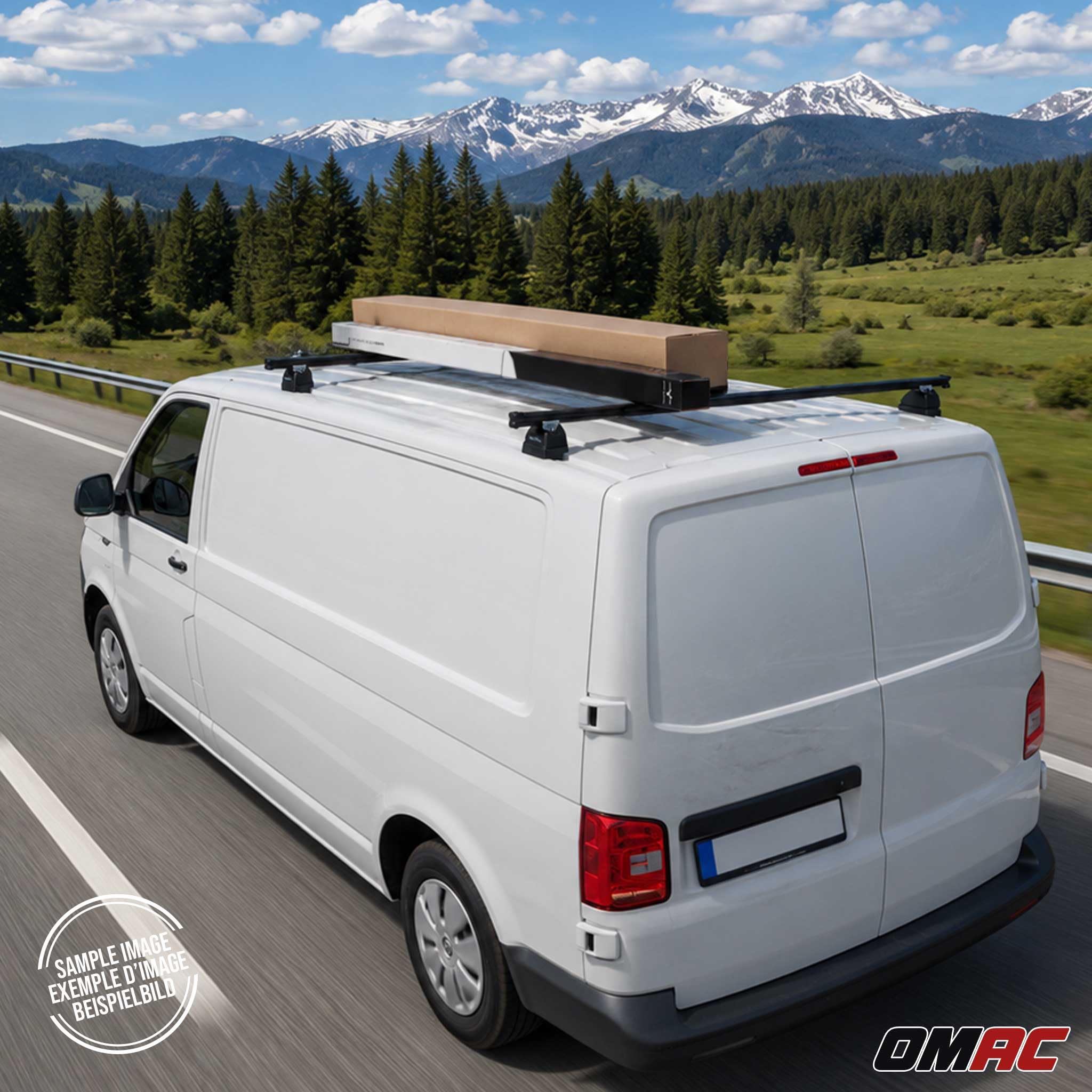 OMAC Dachträger für FIAT Ducato 1994-2006 H1+H2 2-Träger Stahl Schwarz