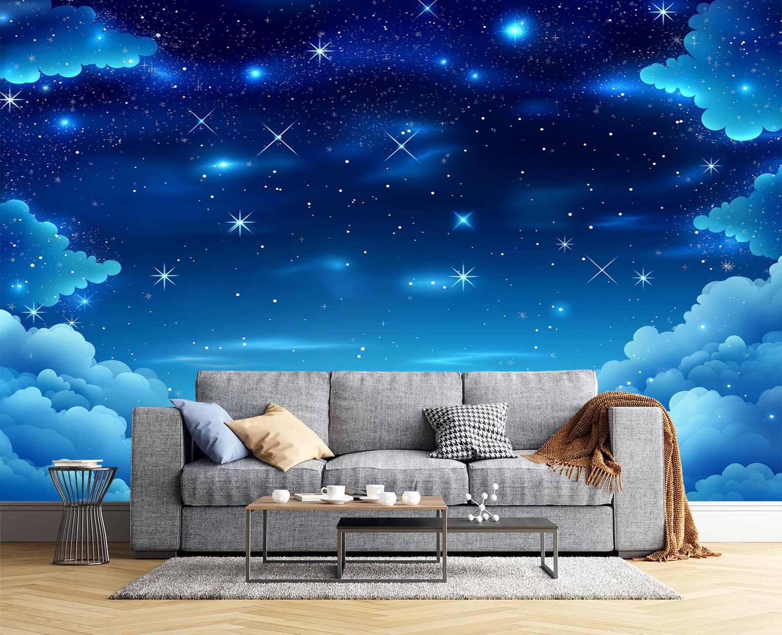 Papier peint panoramique au design unique de galaxie de dessin anime 250x175