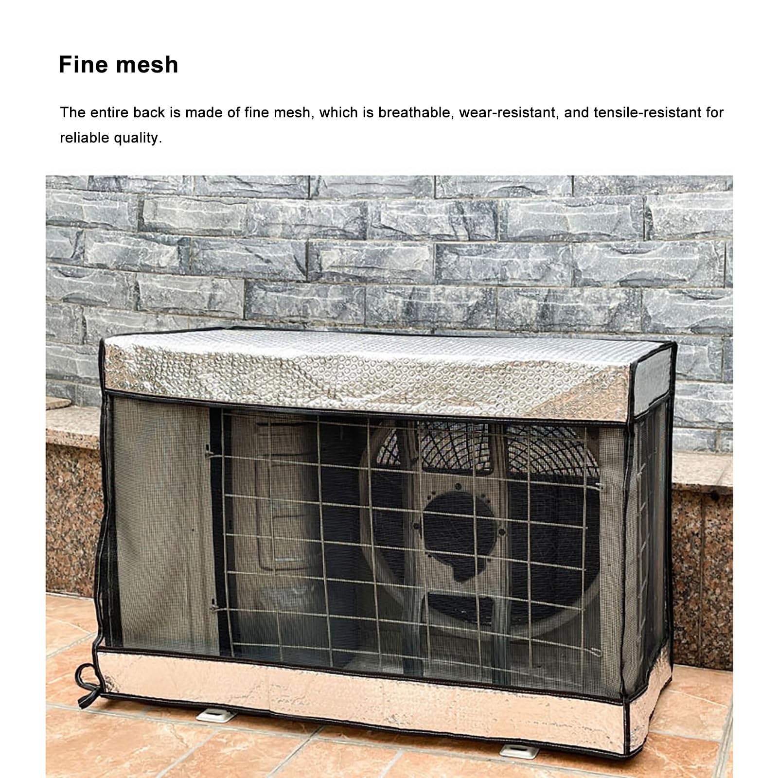 Copri Condizionatore da Esterno, Coperture per Pompe di Calore, Isolamento Termico, Riduzione Del Rumore, Impermeabili, Pellicola in Alluminio Spessa(84 * 59 * 32cm)