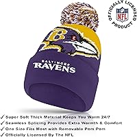 Vista 136 de Ultra Game Gorro de invierno de punto súper suave oficial de la NFL con guantes extra cálidos para pantalla táctil