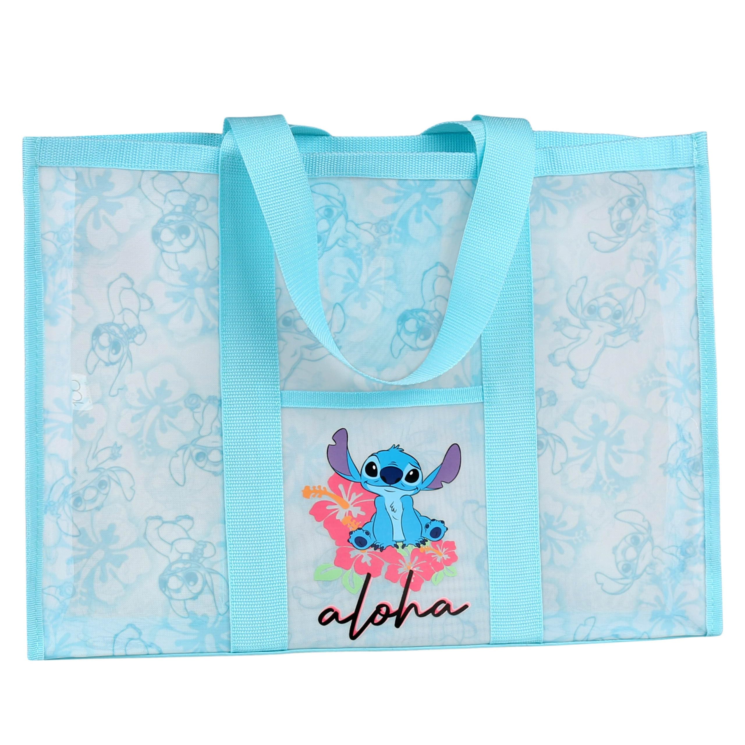 sarcia.eu Stitch Disney Bolsa de Playa Bolsa de Compras Transparente, Bandolera Grande 47x35x10cm Talla única