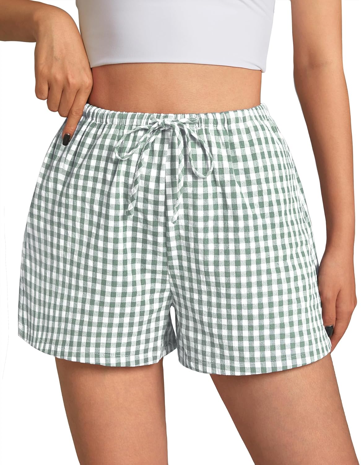 Women Boxer Shorts Gingham Pajama 2026 Casual Summer Lounge Sleep Plaid Pj Shorts Y2K Beach Bottoms - Image 2