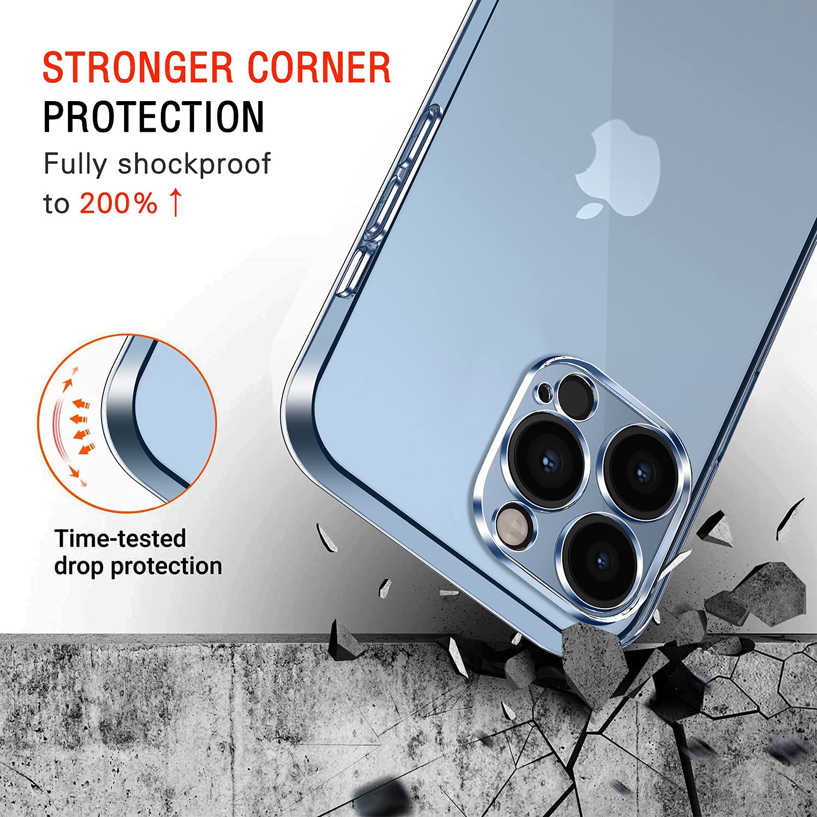 Ivoler Clear Case Compatible With IPhone 17 Pro 6.3 Inch, 1 Phone Case 2 Tempered Glass Screen Protector, Non-Yellowing Military Shockproof Slim - View #3