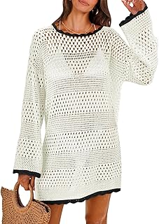 Women Swimsuit Crochet Swim Cover Up 2025 Summer Bathing Suit Swimwear Mesh Knit Beach Dress Vacation Outfits