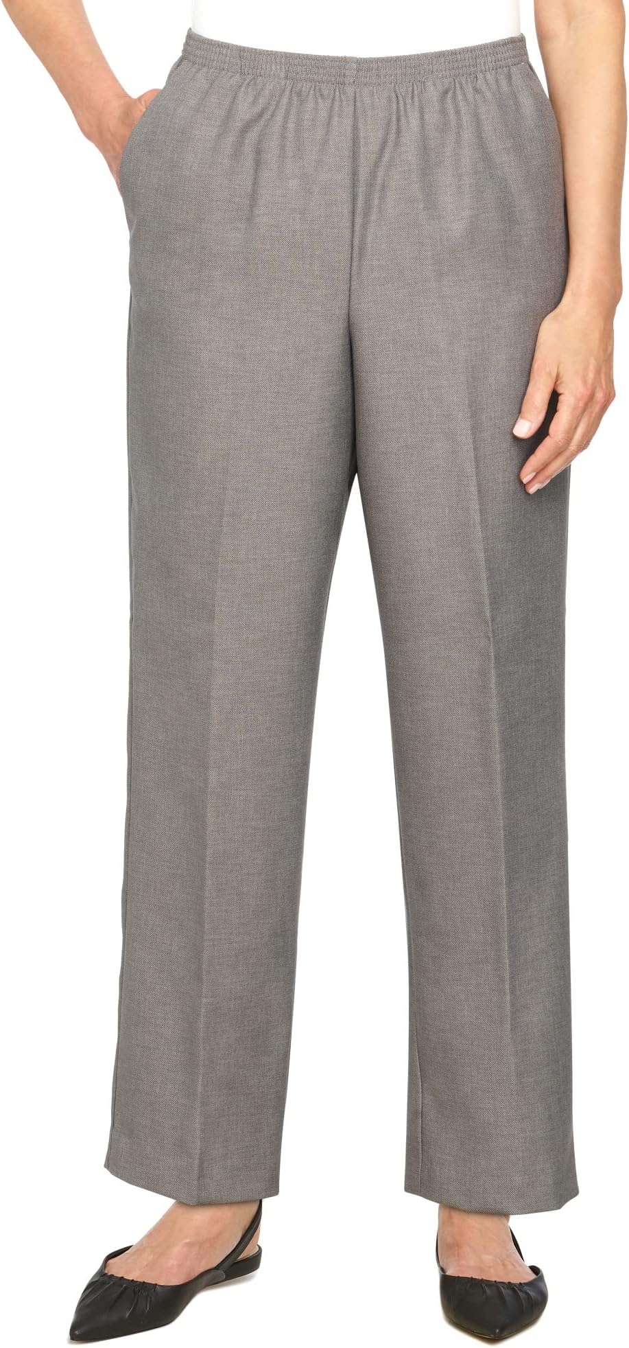 Women's Solid Medium Pant Size 10 Grey