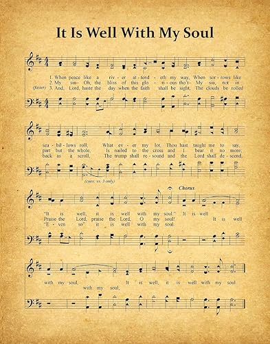 It Is Well With My Soul Hymn Partituras para decoración de partituras de himno impresión de partituras musicales, póster de partituras musicales,