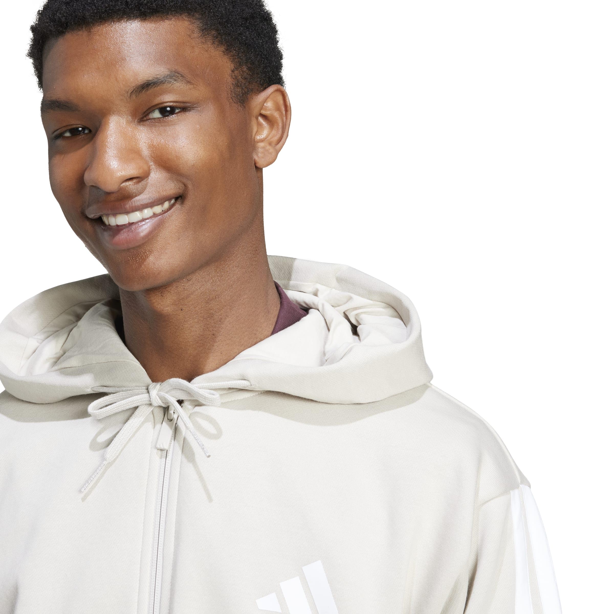 Adidas Herren Essential Three Stripes Fleece Zipper Hoodie