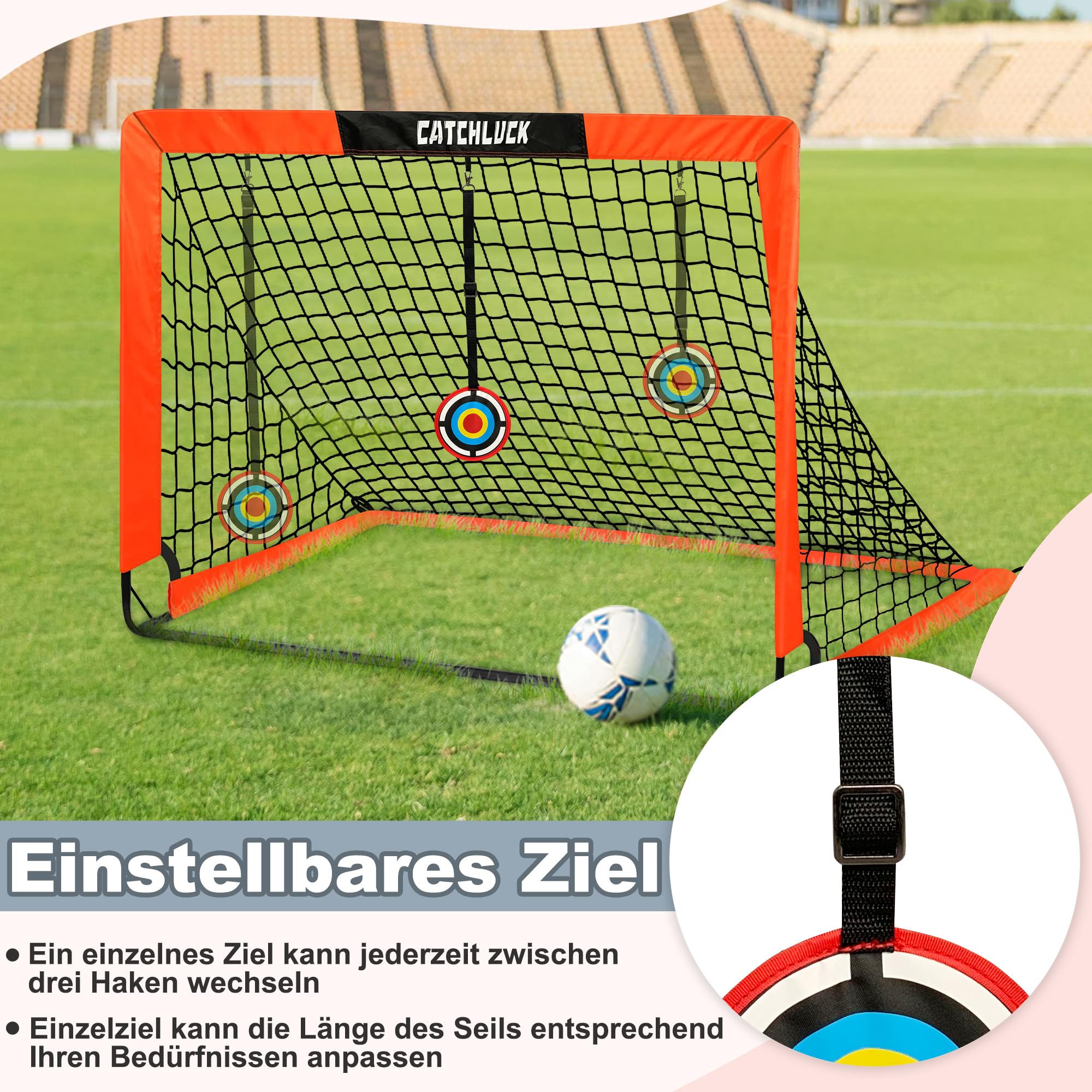 Dimples Excel Portería De Fútbol Pop-Up – Plegable Para Niños | 1 Portería 120x90 Cm, Naranja | Ligera, Portátil Y De Montaje Instantáneo | Ideal Para Jardín, Entrenamiento