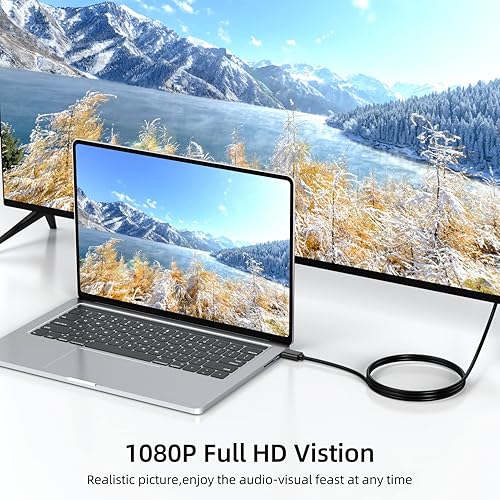 Miniatura 10 de URELEGAN Cable HDMI a VGA de 6 pies, adaptador HDMI a VGA (macho a macho) cable de video HD 1080P compatible con computadora, escritorio, laptop,