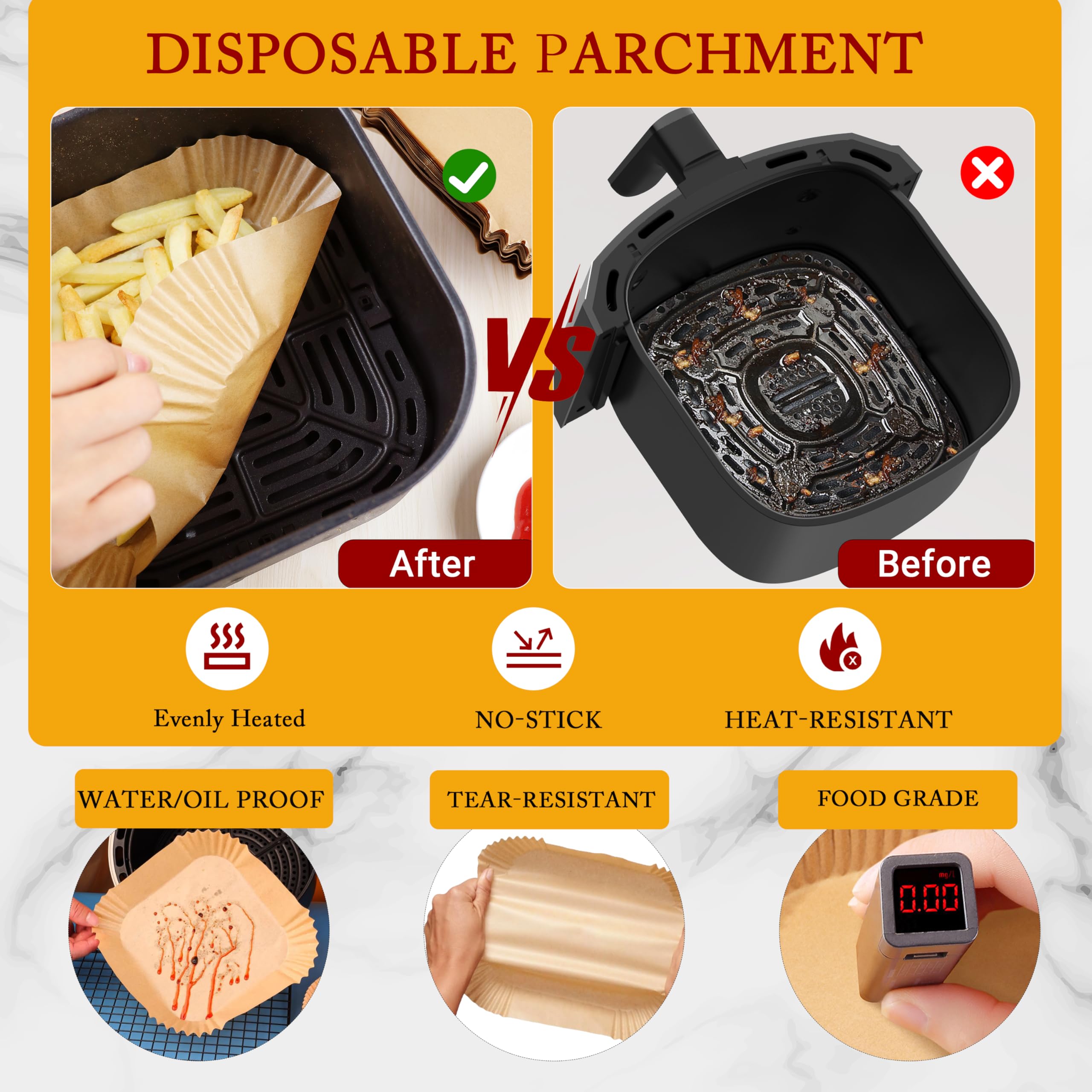 Confezione da 50 Coni Filtranti in Tessuto non Tessuto Filtri Olio per Friggitrice da 4,5 Pollici con 1 Supporto per Cono per Ristoranti, Cucine, Caffè, Camion di Cibo, Hotel