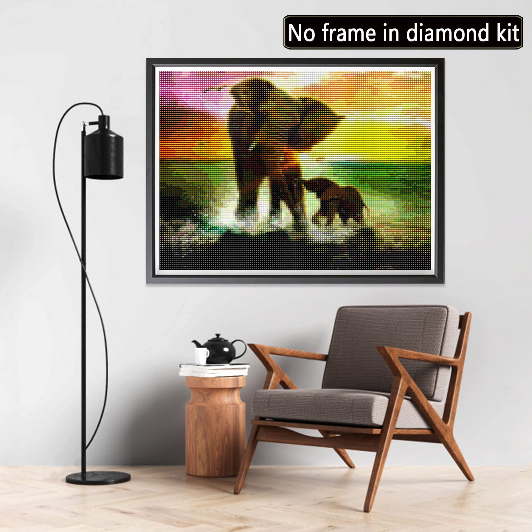 Hoobee 5D DIY Diamond Painting Éléphant, Diamond Painting