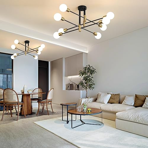 Miniatura 2 de Sputnik Candelabro de mediados de siglo moderno E26 LED colgante de iluminación Edison 468 luces lámpara de techo lámpara de luz negra para sala de