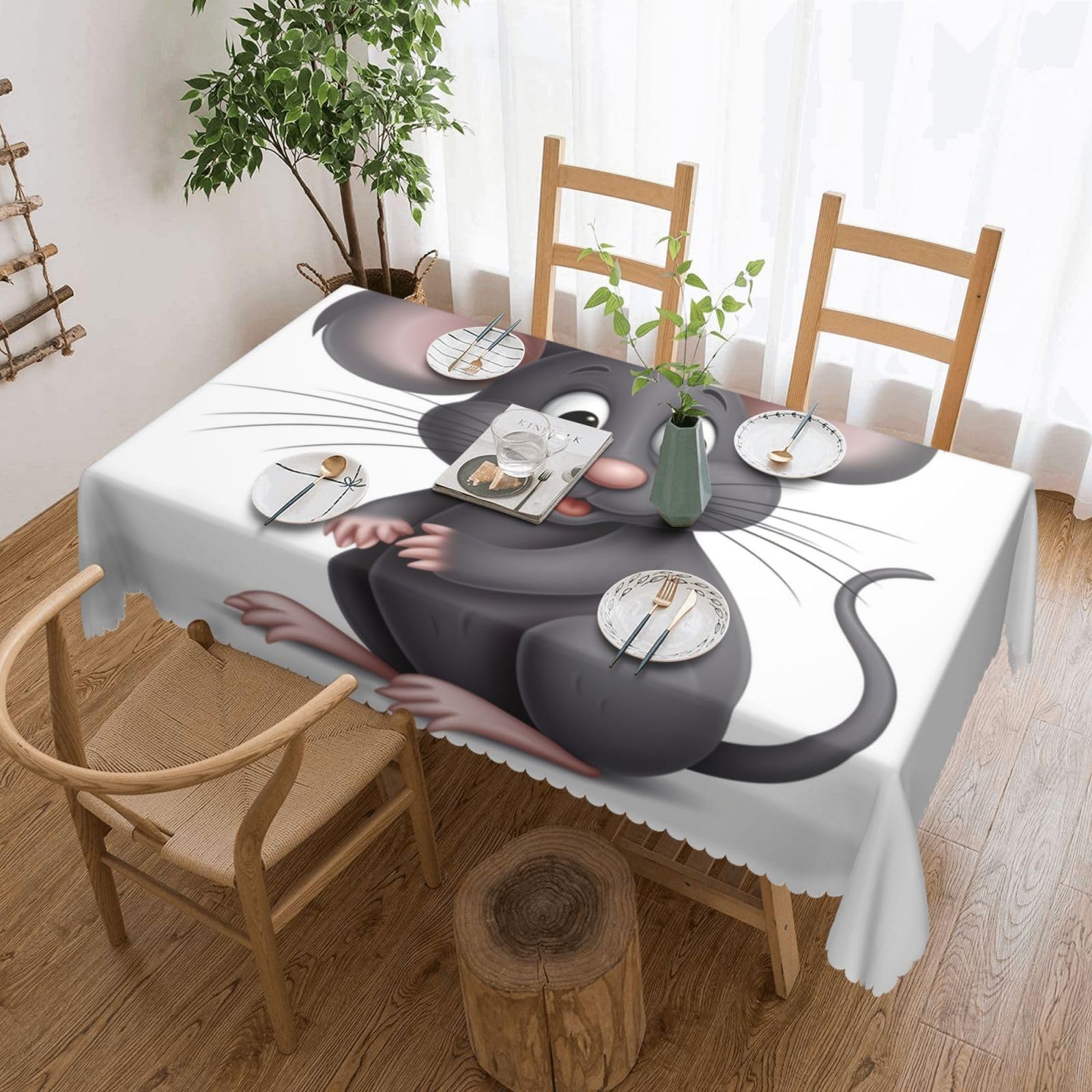 Nappe de table grise rectangulaire contre les taches : la protection lavable 137x183