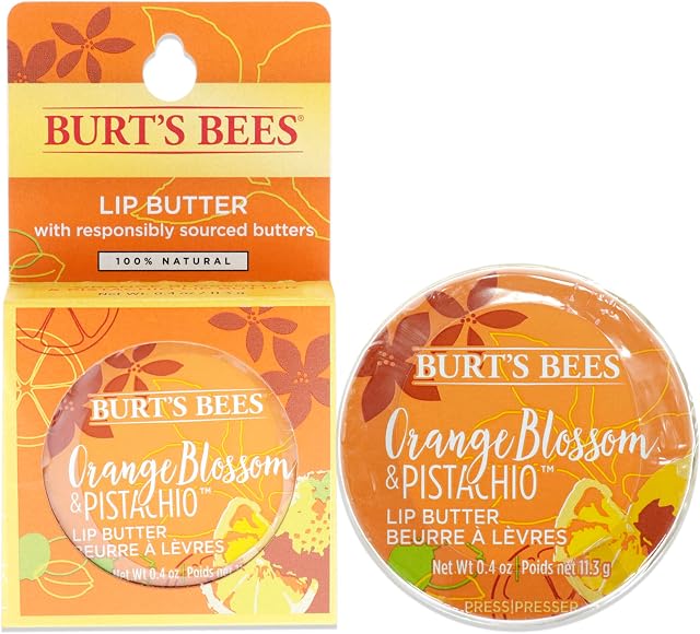 Burt's Bees 100% naturalne nawilżające masło do ust z kwiatem pomarańczy i pistacjami, 11,3 g, 228.362000000000002 g