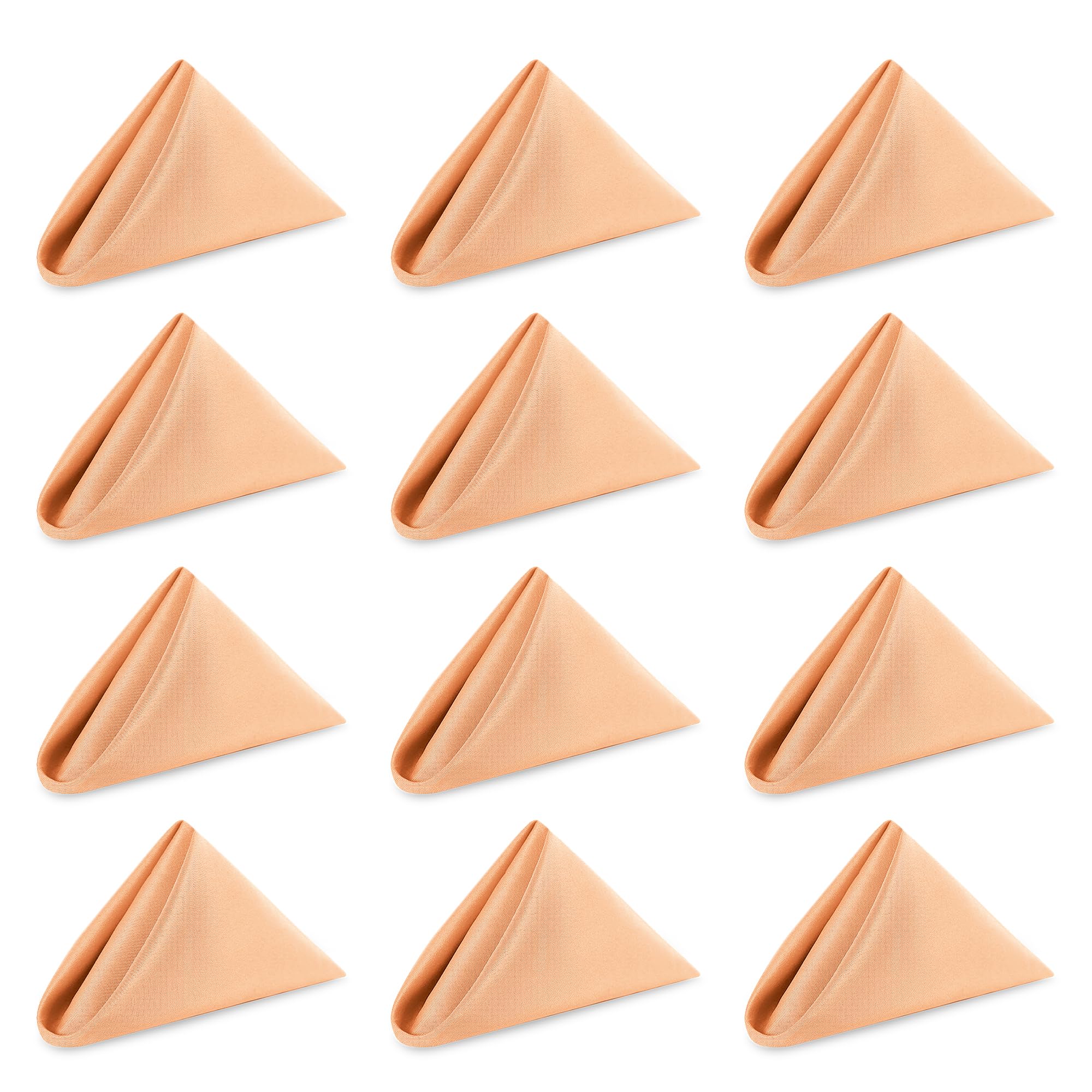 WedDecor Reusable 50cm x 50cm Fabric Peach Dinner Napkins – Polyester Table Napkins with Hemmed Edges, Easy-Care, Washable for Weddings, Banquets, Parties & Home Use, 100pcs — image 1