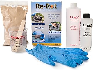 Re-Rot 48-Ounce Epoxy – Rot Repair Kit – Rapid Drying Even in Winter – Easy to Apply – Restores Structural Strength – Rebuilds Rotted or Missing Wood – Sandable/Paintable – 3 Products in 1