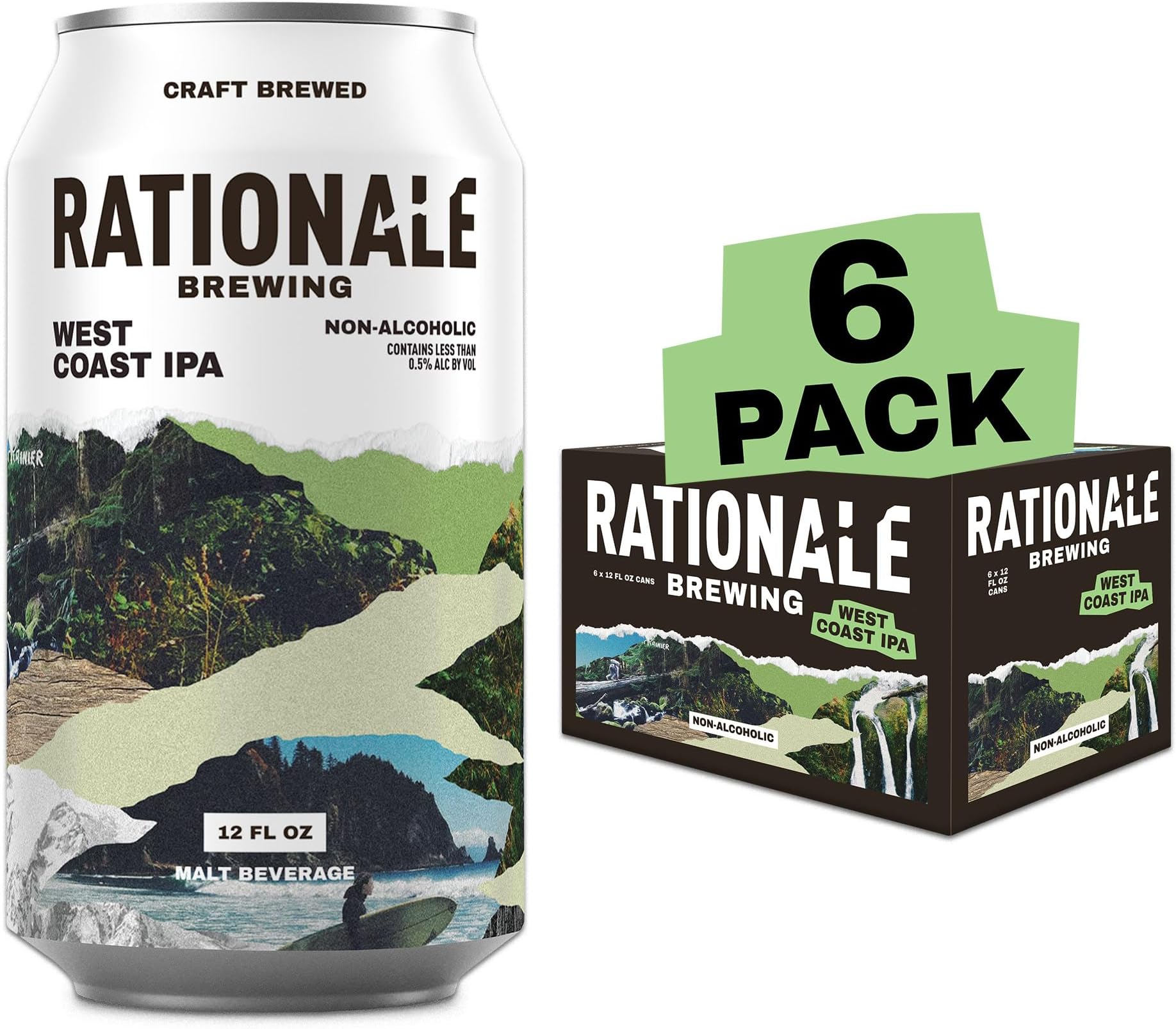 - RationAle Non-Alcoholic West Coast IPA Craft Beer - 6 Pack 12oz Cans | Award-Winning Craft Na West Coast IPA, Full-Bodied Hoppy Flavor, Crisp Finish, Low Calorie, Zero-Alcohol